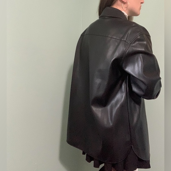 BANANA REPUBLIC faux leather shirt jacket - Picture 11 of 14